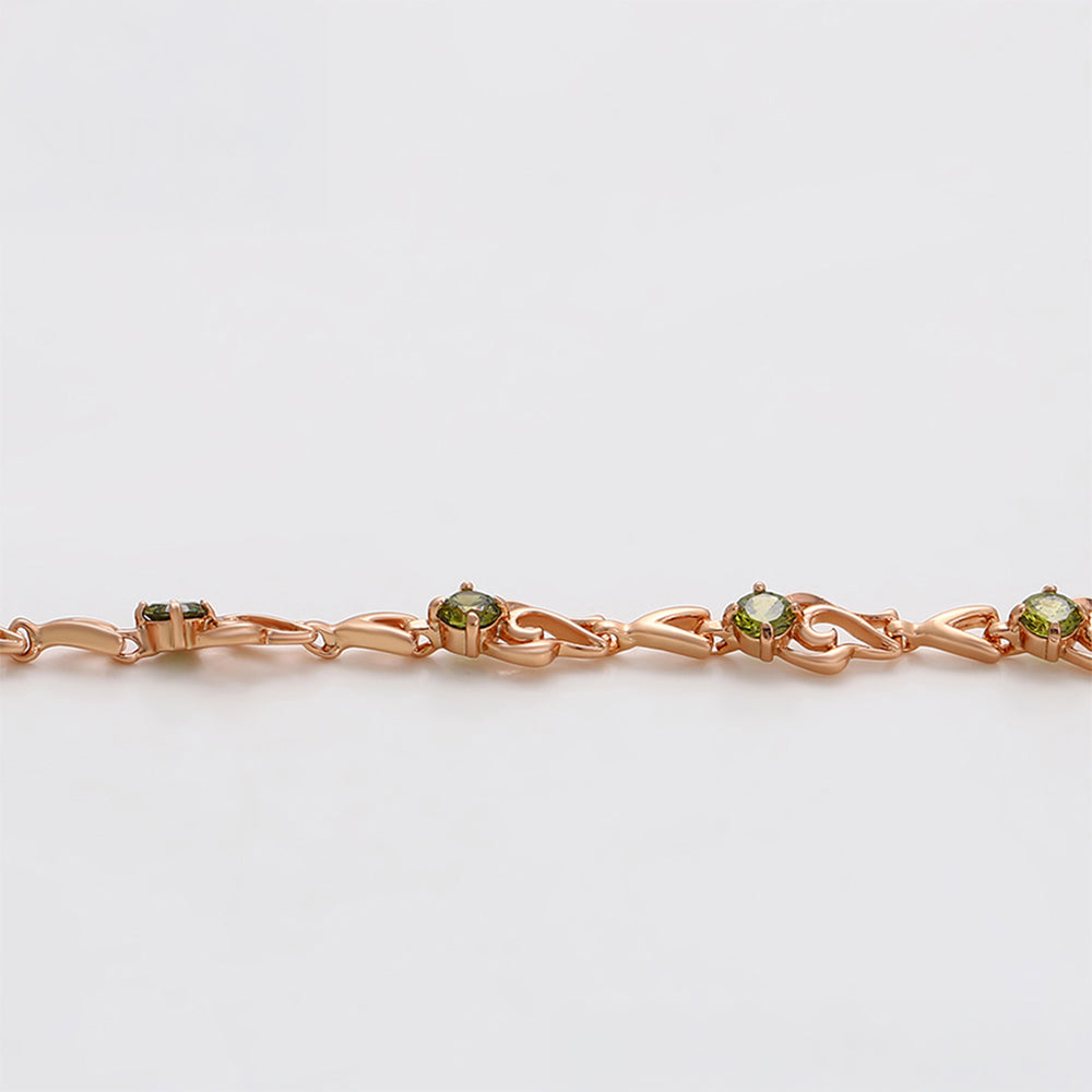 Pulsera de Aleación Bañado en Oro con Cristal Emporia® Verde 5 