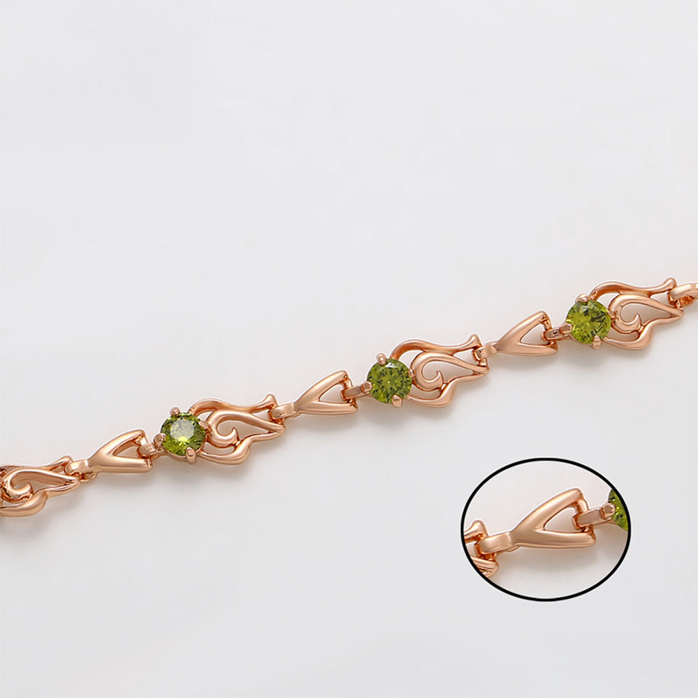 Pulsera de Aleación Bañado en Oro con Cristal Emporia® Verde