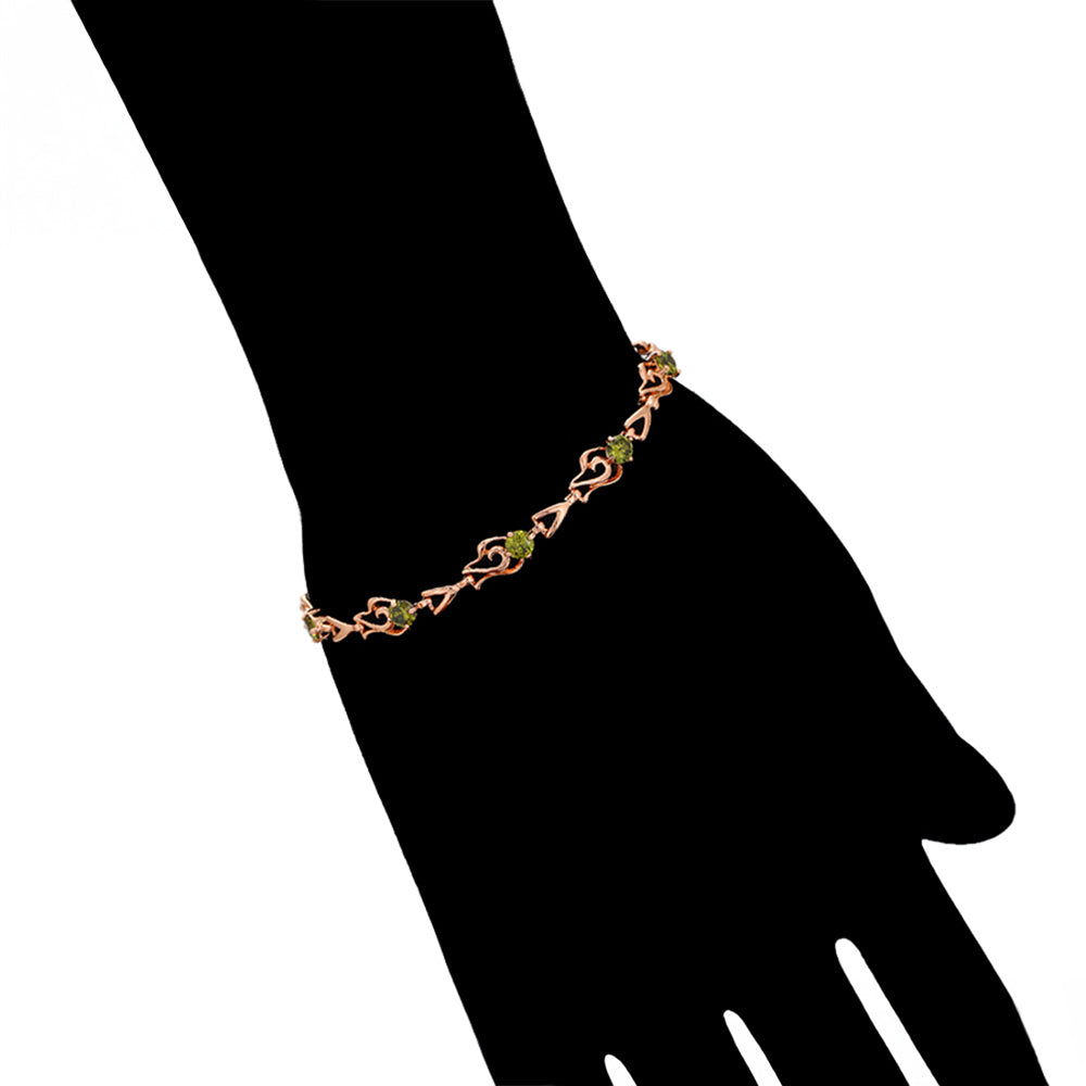 Pulsera de Aleación Bañado en Oro con Cristal Emporia® Verde