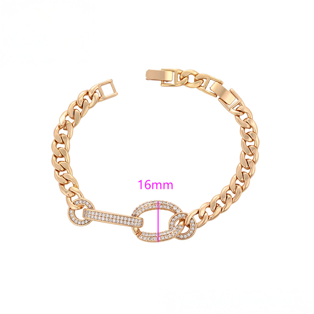 Pulsera de Aleación Bañado en Oro con Cristal Emporia® Blanco 5 
