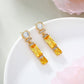 Pendientes de Aleación Bañado en Oro con Cristal Emporia® Amarillo y Cristal Emporia® Blanco