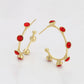 Pendientes de Aleación Bañado en Oro con Cristal Emporia® Rojo