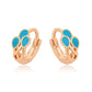 Pendientes de Aleación Bañado en Oro con Cristal Emporia® Azul