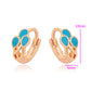 Pendientes de Aleación Bañado en Oro con Cristal Emporia® Azul