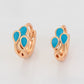 Pendientes de Aleación Bañado en Oro con Cristal Emporia® Azul