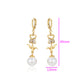 Pendientes de Aleación Bañado en Oro con Perla de cristal y Cristal Emporia® Blanco