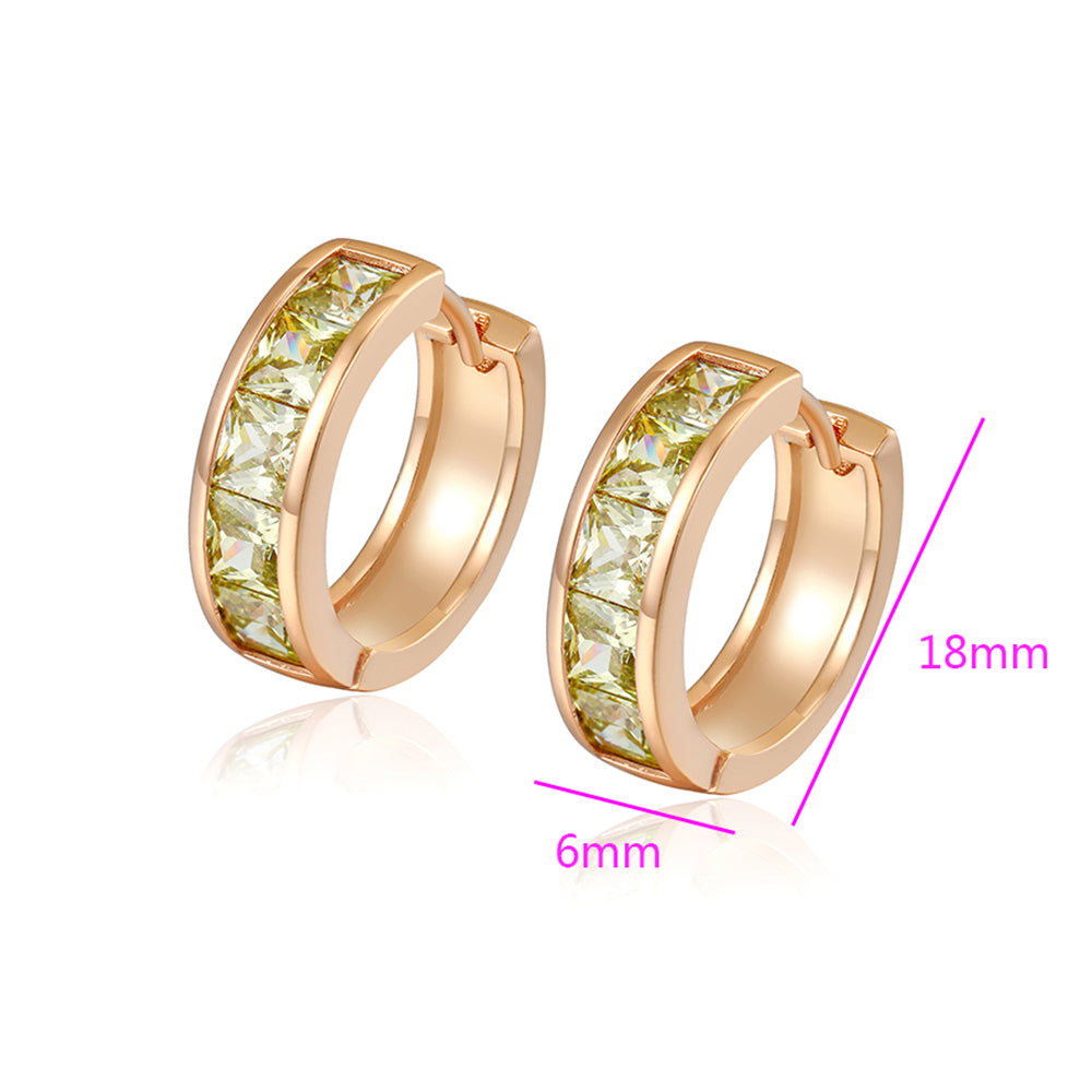 Pendientes de Aleación Bañado en Oro con Cristal Emporia® Verde 3 
