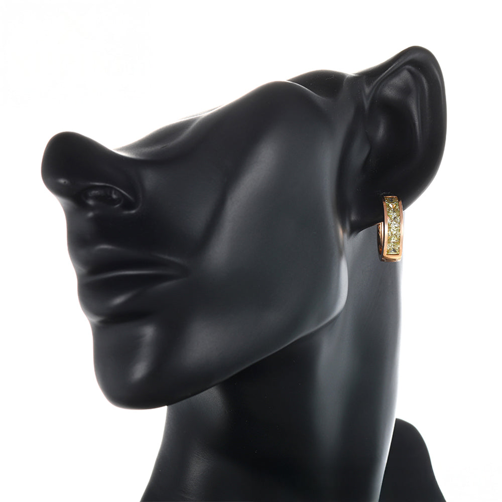 Pendientes de Aleación Bañado en Oro con Cristal Emporia® Verde 5 