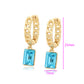 Pendientes de Aleación Bañado en Oro con Cristal Emporia® Azul