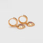 Pendientes de Aleación Bañado en Oro con Cristal Emporia® Rosa y Cristal Emporia® Blanco