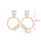 Pendientes de Aleación Bañado en Oro con Cristal Emporia® Verde y Cristal Emporia® Blanco