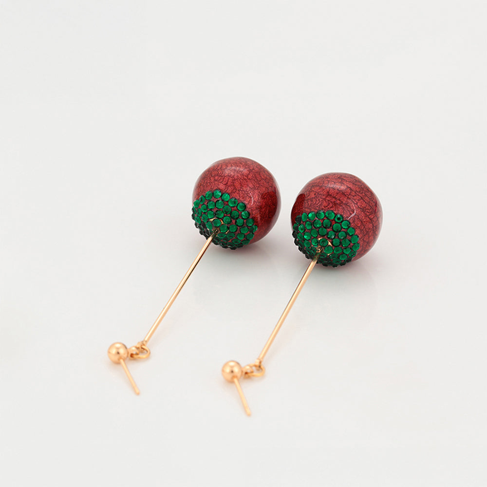 Pendientes de Aleación Bañado en Oro con Cristal Emporia® Verde 6 
