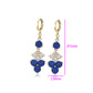 Pendientes de Aleación Bañado en Oro con Cristal Emporia® Azul y Cristal Emporia® Blanco