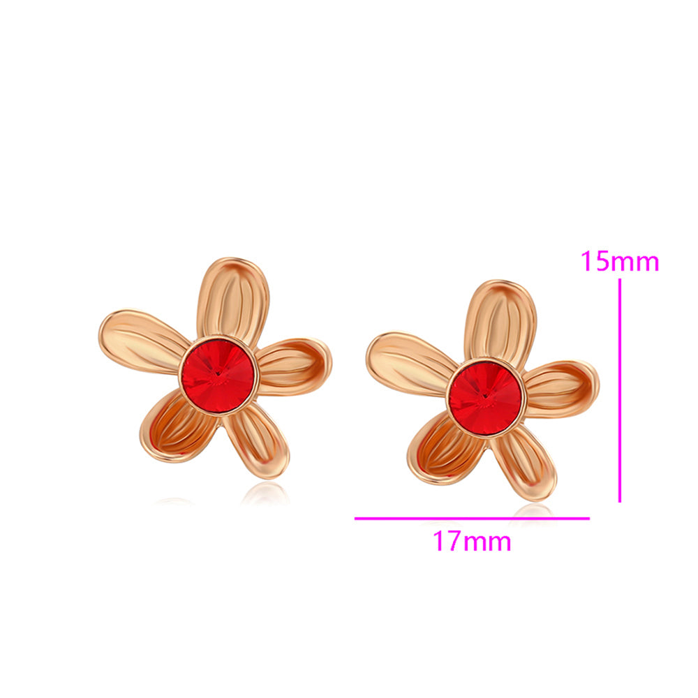 Pendientes de Aleación Bañado en Oro con Cristal Emporia® Rojo 2 