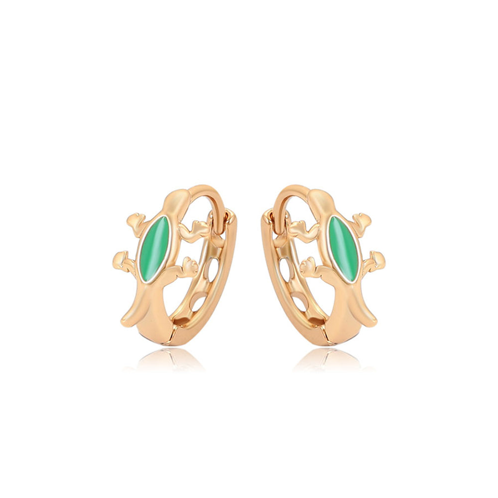 Pendientes de Aleación Bañado en Oro con Cristal Emporia® Verde