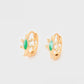 Pendientes de Aleación Bañado en Oro con Cristal Emporia® Verde