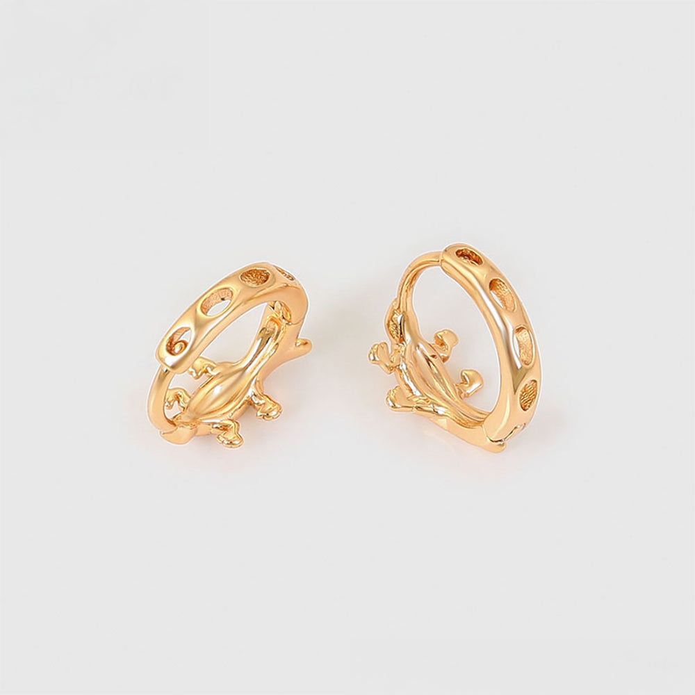 Pendientes de Aleación Bañado en Oro con Cristal Emporia® Rojo