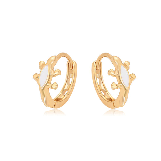 Pendientes de Aleación Bañado en Oro con Cristal Emporia® Blanco