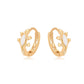 Pendientes de Aleación Bañado en Oro con Cristal Emporia® Blanco