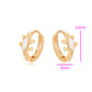 Pendientes de Aleación Bañado en Oro con Cristal Emporia® Blanco