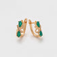 Pendientes de Aleación Bañado en Oro con Cristal Emporia® Verde