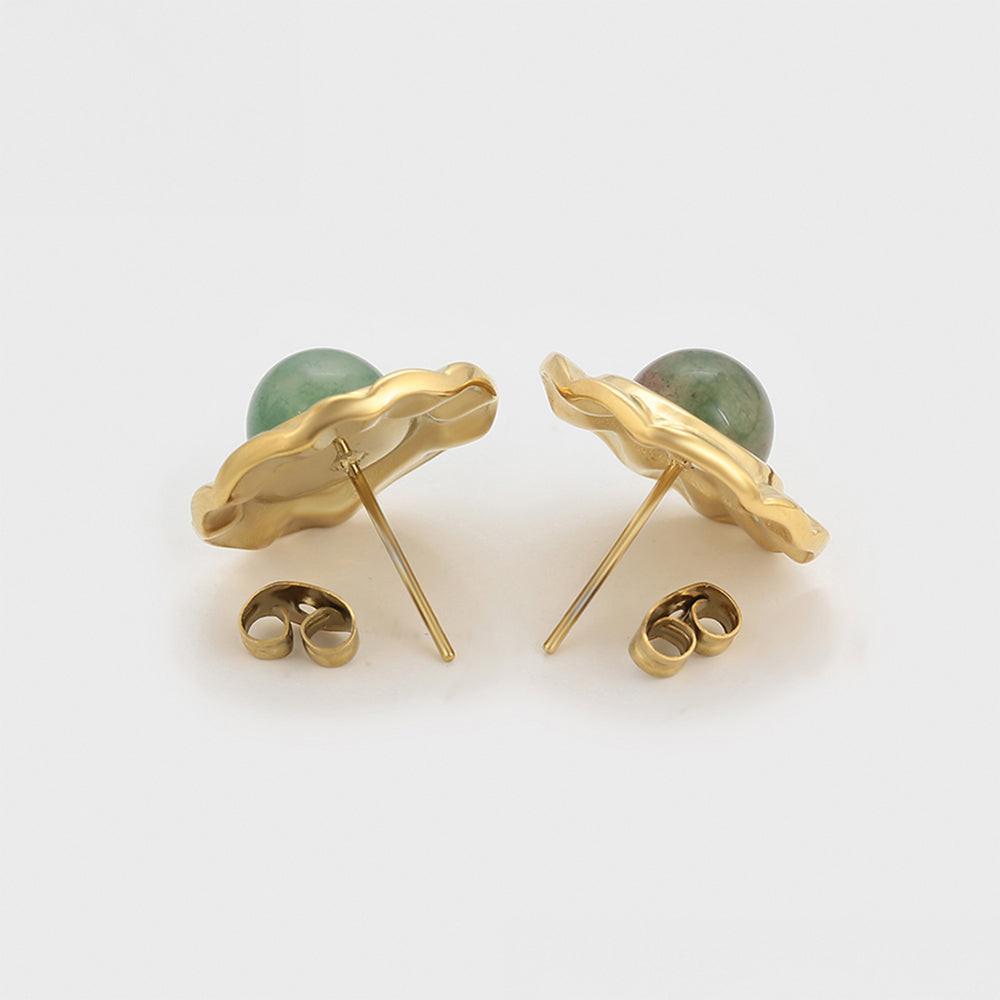 Pendientes de Aleación Bañado en Oro con Cristal Emporia® Verde 6 