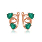 Pendientes de Aleación Bañado en Oro con Cristal Emporia® Verde