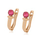 Pendientes de Aleación Bañado en Oro con Cristal Emporia® Rosa