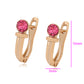 Pendientes de Aleación Bañado en Oro con Cristal Emporia® Rosa