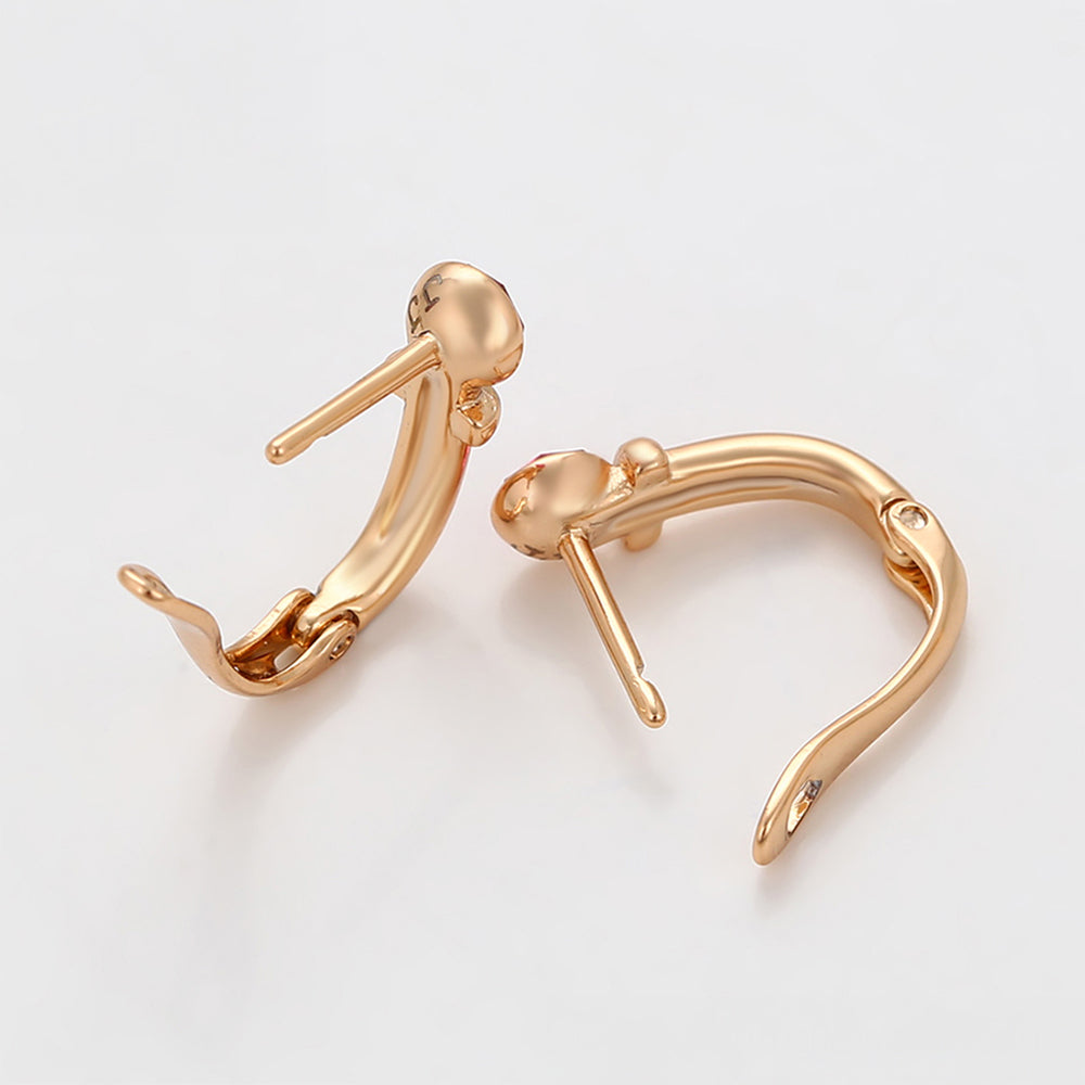Pendientes de Aleación Bañado en Oro con Cristal Emporia® Rosa 4 