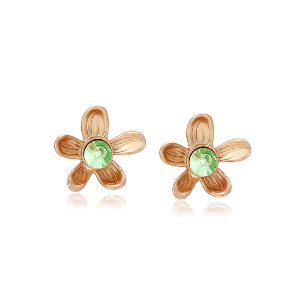 Pendientes de Aleación Bañado en Oro con Cristal Emporia® Azul