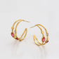 Pendientes de Aleación Bañado en Oro con Cristal Emporia® Rojo y Cristal Emporia® Blanco