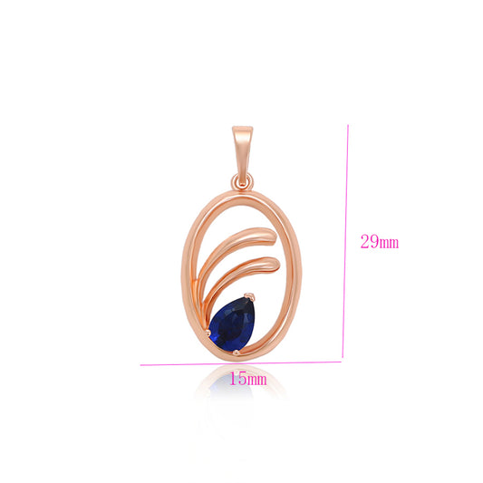 Colgante de Aleación Bañado en Oro con Cristal Emporia® Azul