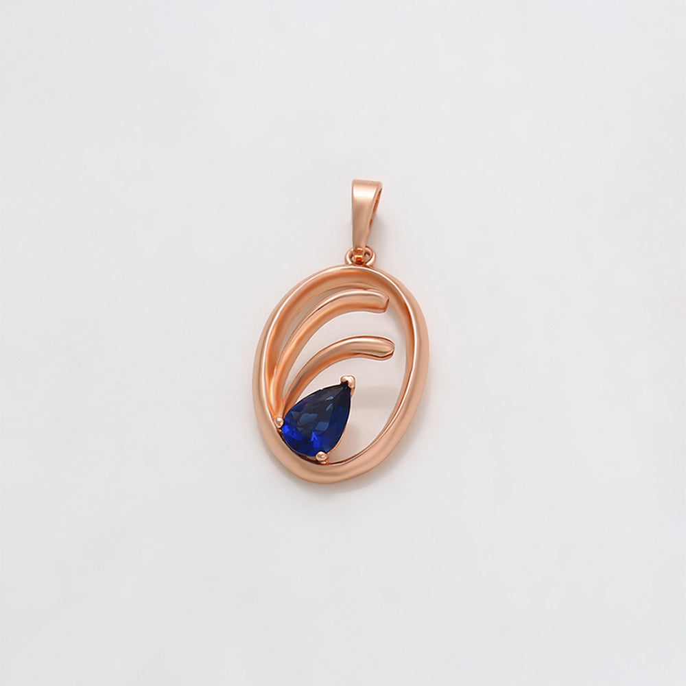 Colgante de Aleación Bañado en Oro con Cristal Emporia® Azul 3 