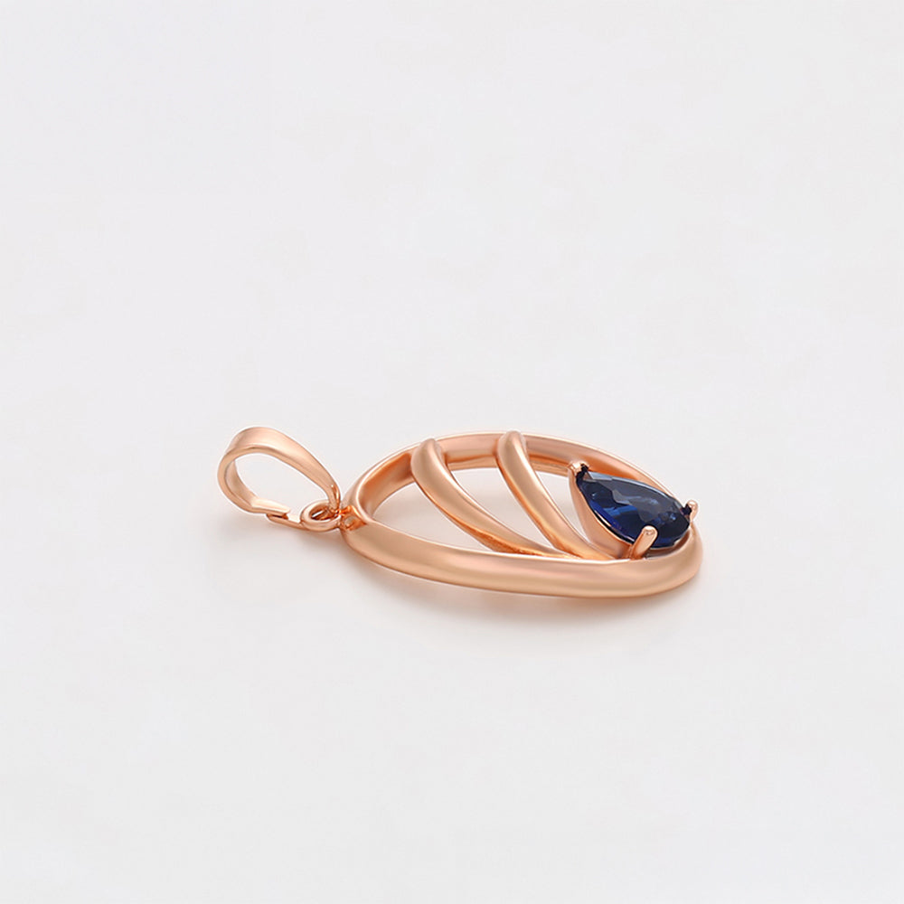 Colgante de Aleación Bañado en Oro con Cristal Emporia® Azul 5 