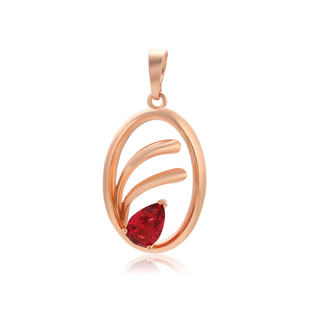 Colgante de Aleación Bañado en Oro con Cristal Emporia® Rojo