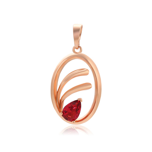 Colgante de Aleación Bañado en Oro con Cristal Emporia® Rojo