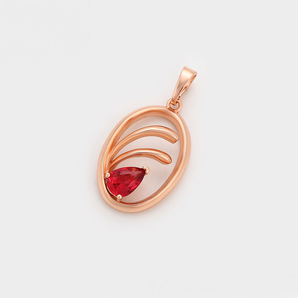 Colgante de Aleación Bañado en Oro con Cristal Emporia® Rojo