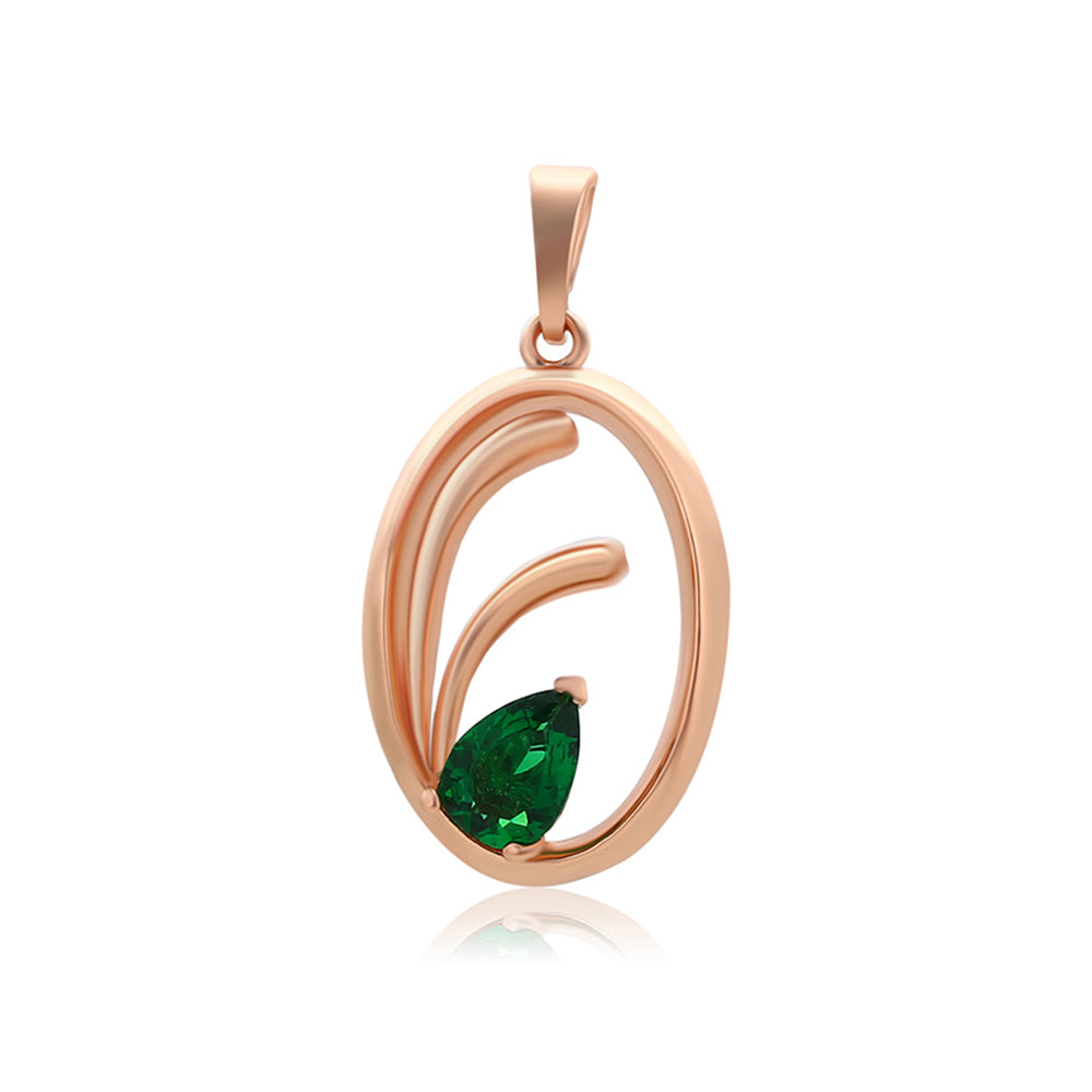 Colgante de Aleación Bañado en Oro con Cristal Emporia® Verde 1 