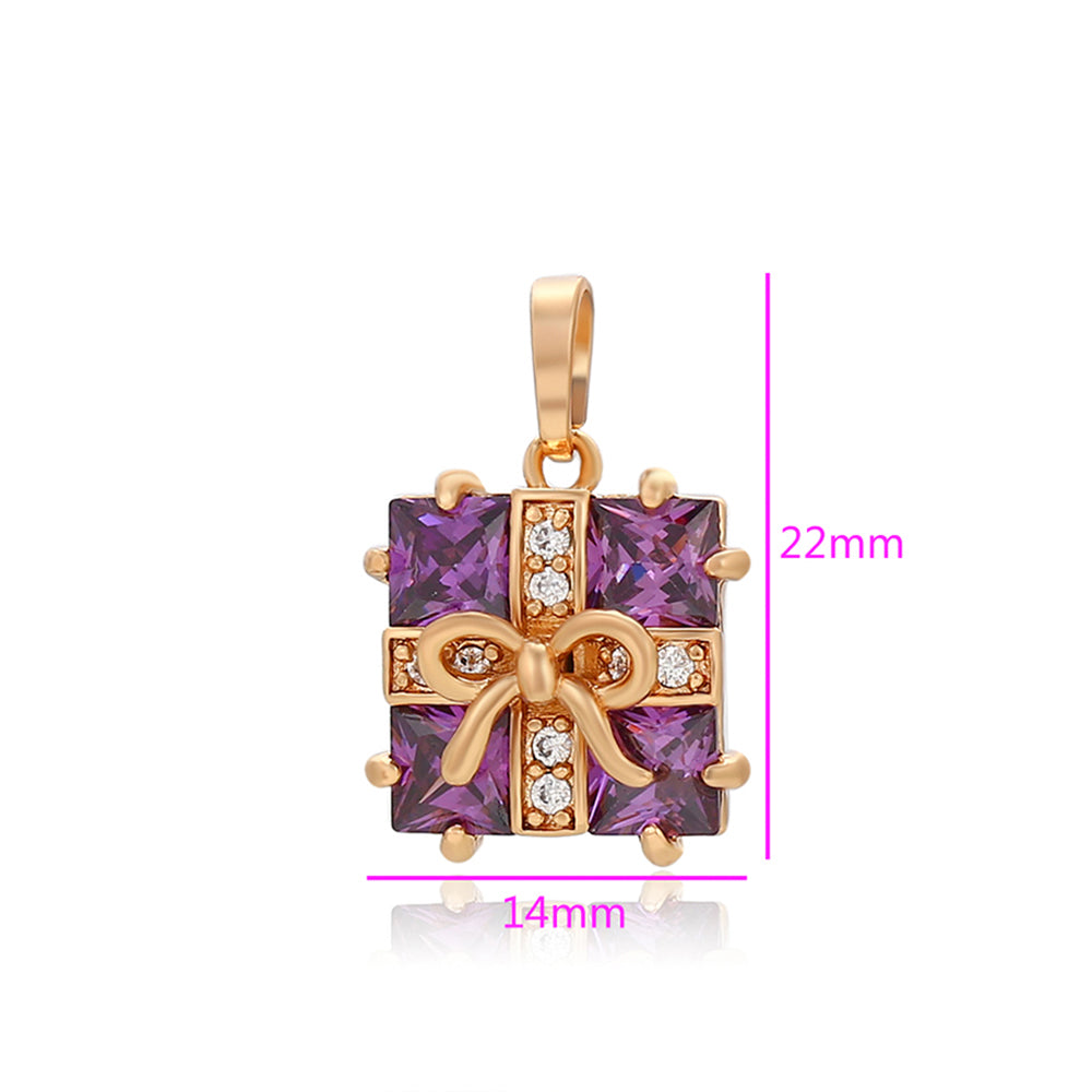 Colgante de Aleación Bañado en Oro con Cristal Emporia® Púrpura 2 