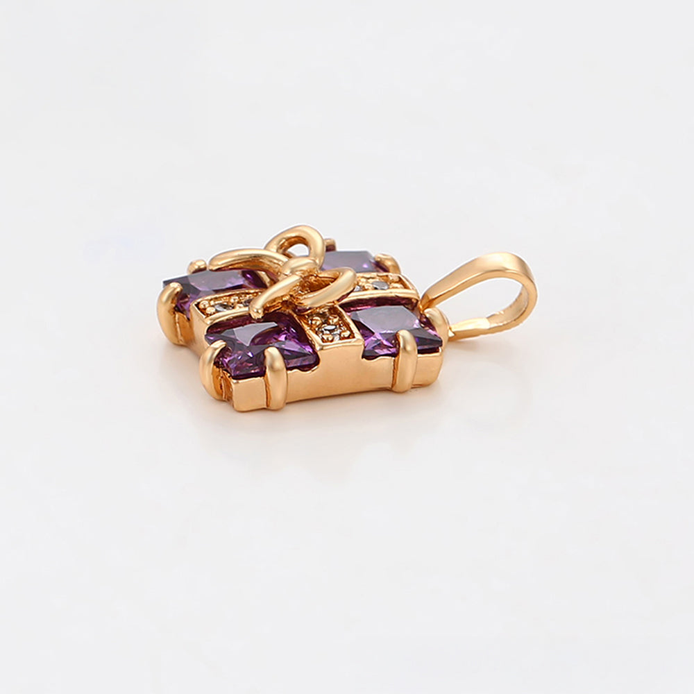 Colgante de Aleación Bañado en Oro con Cristal Emporia® Púrpura 7 