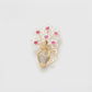 Broche de Aleación Bañado en Oro con Cristal Emporia® Rosa y Cristal Emporia® Blanco