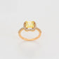 Anillo de Aleación Bañado en Oro con Cristal Emporia® Amarillo y Cristal Emporia® Blanco