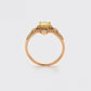 Anillo de Aleación Bañado en Oro con Cristal Emporia® Amarillo y Cristal Emporia® Blanco