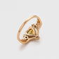 Anillo de Aleación Bañado en Oro con Cristal Emporia® Amarillo y Cristal Emporia® Blanco