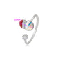 Anillo de Aleación Bañado en Oro con Cristal Emporia® Rojo y Cristal Emporia® Blanco