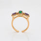 Anillo de Aleación Bañado en Oro con Cristal Emporia® Púrpura y Cristal Emporia® Verde