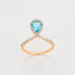Anillo de Aleación Bañado en Oro con Cristal Emporia® Azul y Cristal Emporia® Blanco