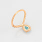 Anillo de Aleación Bañado en Oro con Cristal Emporia® Azul y Cristal Emporia® Blanco
