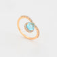Anillo de Aleación Bañado en Oro con Cristal Emporia® Azul y Cristal Emporia® Blanco